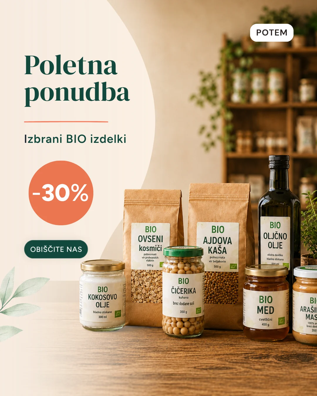 Primer izboljšane objave izdelka na Facebooku in Instagramu.