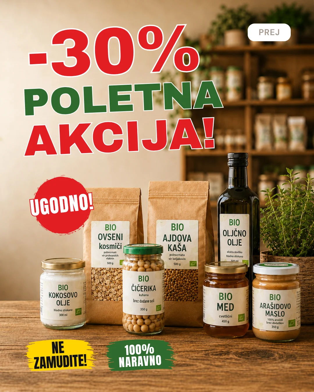 Primer klasične objave izdelka na družbenih omrežjih pred izboljšavo.