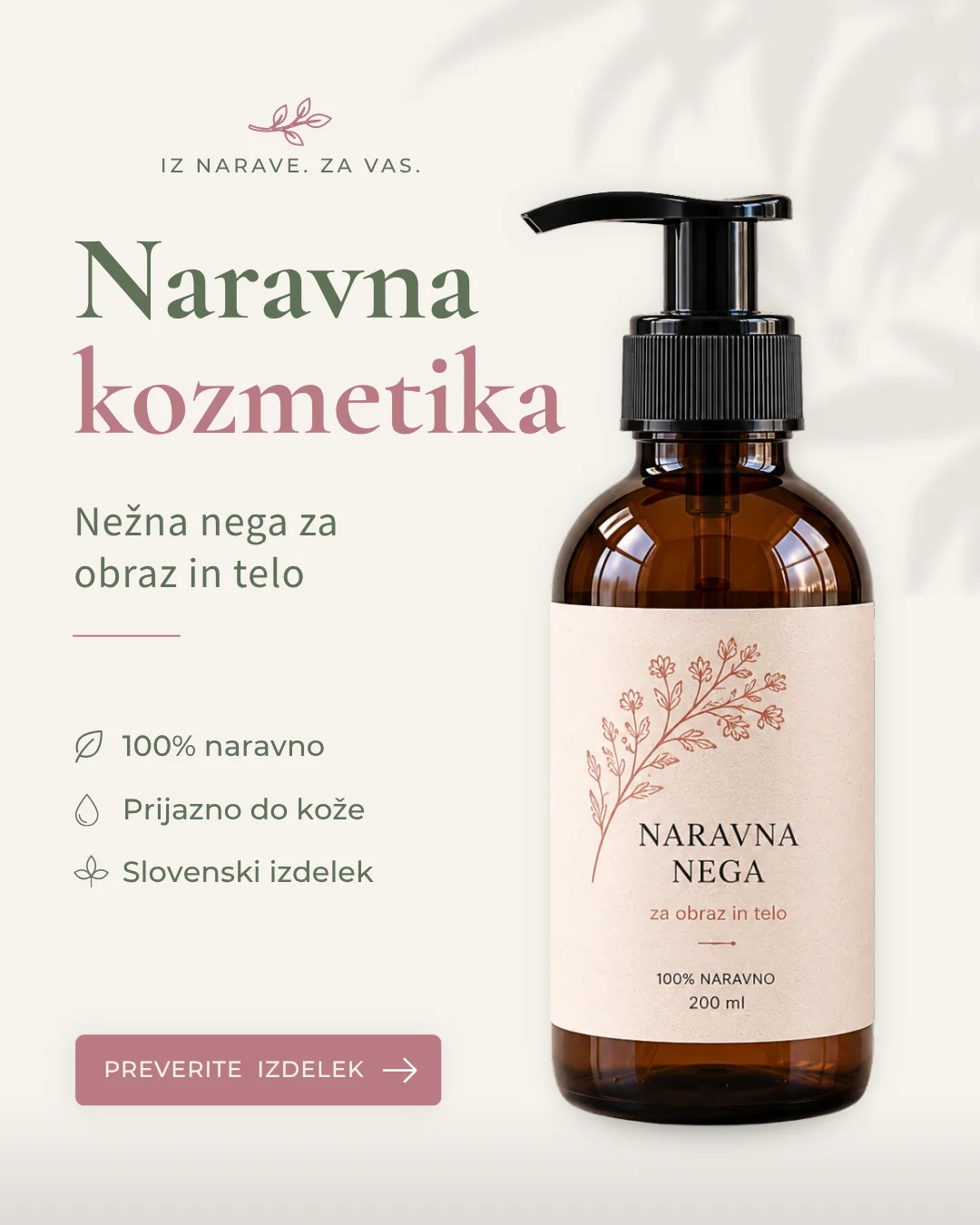Primer Facebook in Instagram objave za trgovino z izpostavljenim izdelkom.