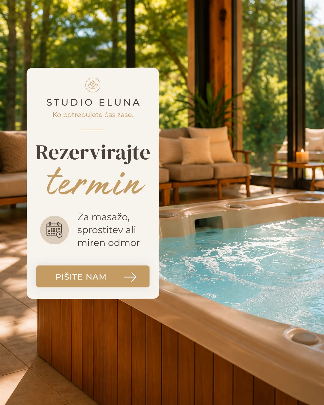Primer Facebook in Instagram objave za wellness termin.