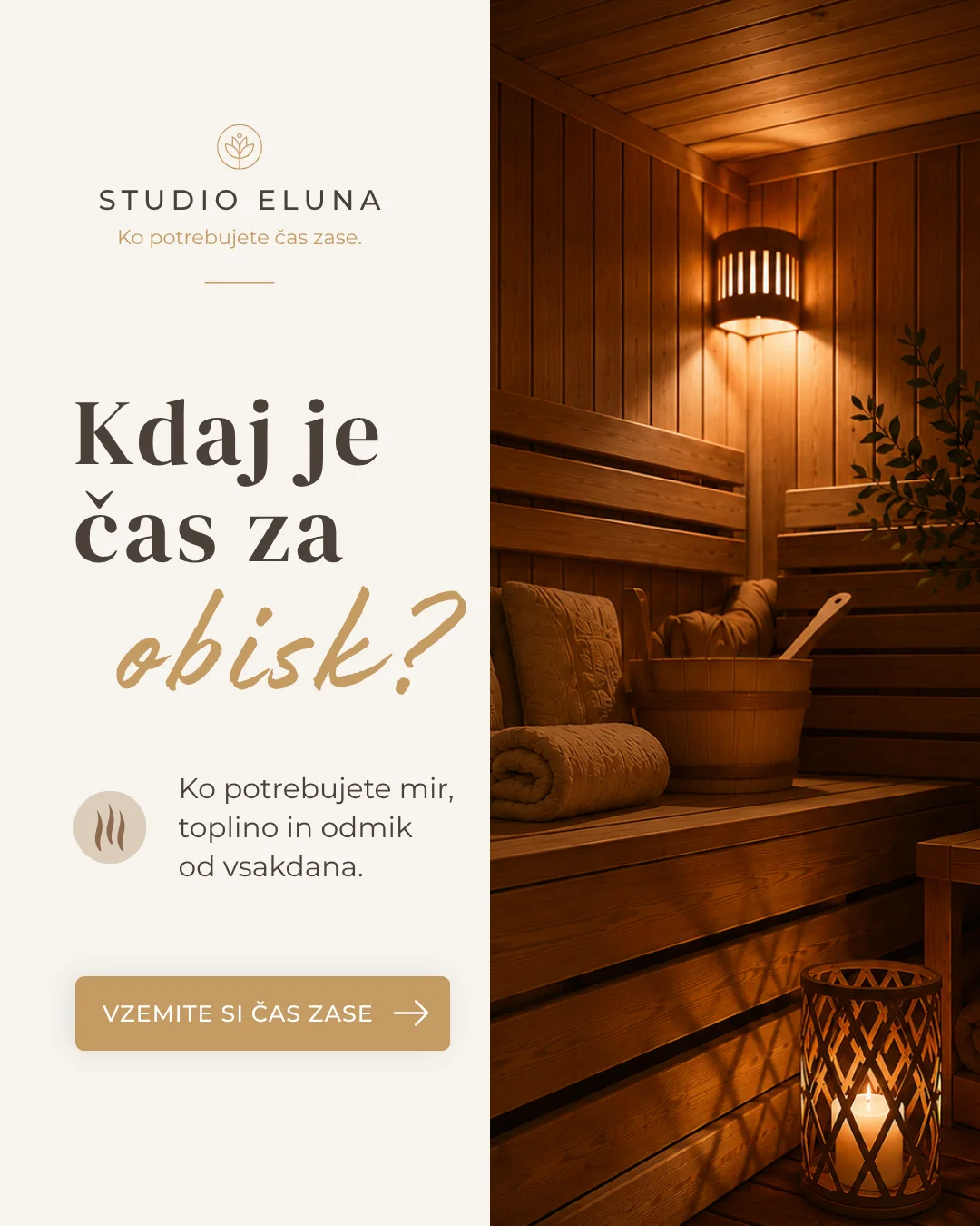 Primer Facebook in Instagram objave za wellness ponudbo.