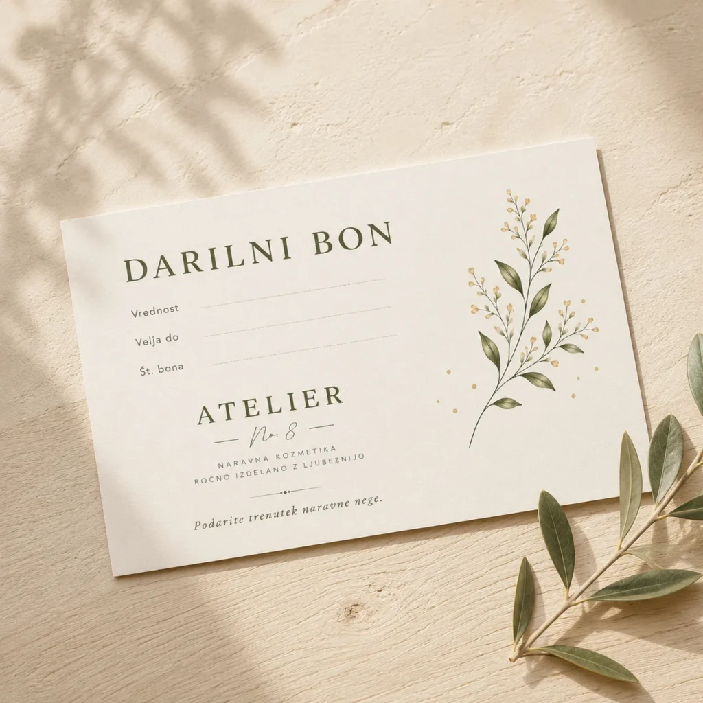 Oblikovanje grafičnih materialov za tisk - darilni bon.